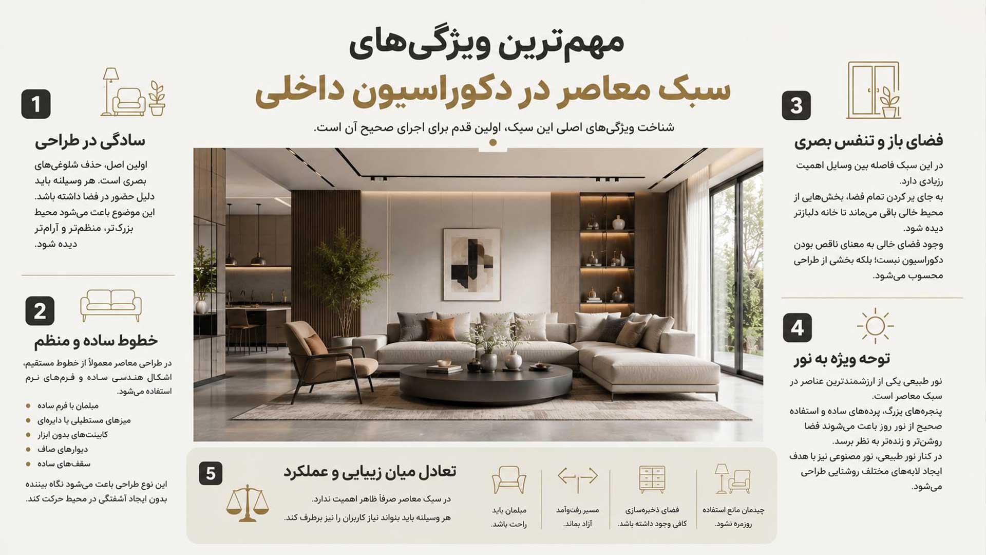 راهنمای ویژگی های سبک معاصر