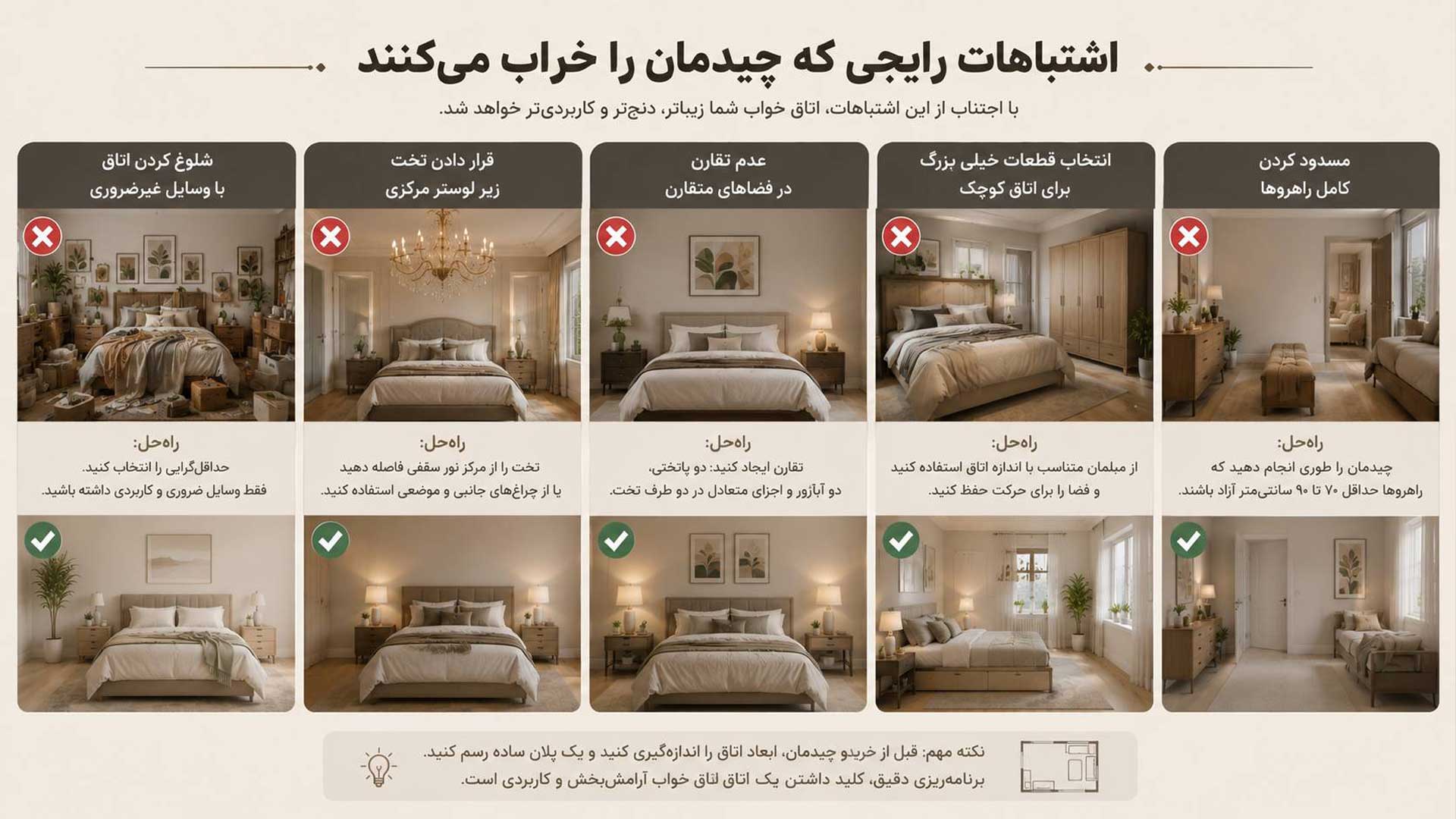 راهنمای اشتباهات رایج که چیدمان را خراب می کند