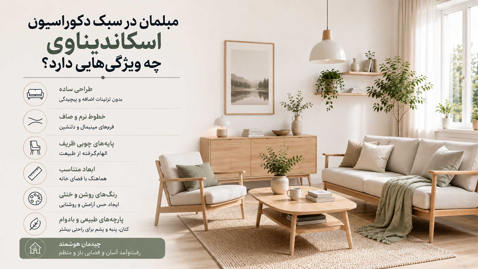 راهنمای انتخاب مبلمان در دکوراسیون اسکاندیناوی